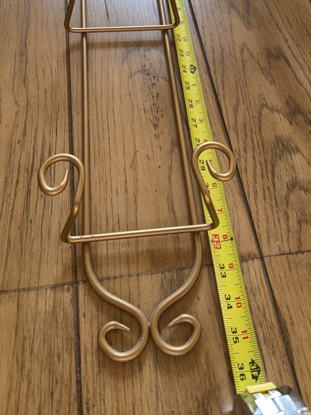Metal Wall Plate Rack 3 Tier in Gold 36” Long
